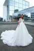 Long Train Church A Line Wedding Dresses For bride Long Sleeves Lace Appliques Sheer Neck Elegant Ivory Tulle Bridal Gowns 2024 Spring Robe De Mariee