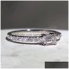 925 Sterling Silber Natürlicher Diamantring Für Frauen Eheringe Schmuck Edelstein Drop Lieferung Dhnoi