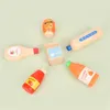 Pretend Play Toy Wooden Drink Set Kitchen Food Toys Kids Montessori Educational Game Children Wooden Imitation Toys for Girl Boy 240112