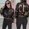 2024 Designer Sequins Jackets Femmes Casual Zip Baseball Veste de baseball Daily Coats Extérieur Ship gratuit