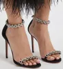 Été luxe Aquazzus Love Link sandales chaussures avec cristaux femmes robe de mariée mariage Slingback dame gladiateur Sandalias EU35-43