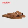 2024 Designer Sandales Chausson Femmes Sandales Slieuses Slipper Femmes Flat Mule Waterfront en cuir orange Sandale Females High Heels Chaussures 36-42 avec boîte et sac à poussière # HOR-01