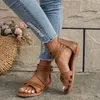 Sandals Women's Fashion Solid Color Flat Casual Open Toe Summer Shoes Lightweight Back Zipper