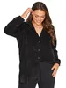 Plus Size Elegante Autunno Inverno Camicia di velluto a coste Donna Manica lunga Abbottonatura Allentata con palangari Camicetta da lavoro formale 6XL 7XL 240112