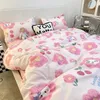 Bed Linen 2 Bedrooms Comforter Sets Cat Duvet Cover 240x220 Full Double Floral Sheets Cute Cherry Single Queen Bedding Set 240113