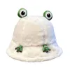 Kapelusz kobieta urocza żaba rybakowy kapelusz żeńskie króliki włosy zimowe i zimne koreańska wersja Tide Cartoon Ins Basin Hat 240112