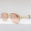 2024 Season Hot Selling Signature C DE SUNGLASSES Classic Frameless Polygonal Lens Beach Sunglasses Men Women CT0386