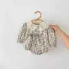 ランパーズ秋の印刷花のためのワンピース長い袖の幼児ボディスーツH240508
