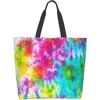 Shopping Bags Tie Dye Pattern Canvas Tote Bag Large Women Casual Shoulder Handbag Reusable Multipurpose Grocery For Outdoors