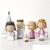 Arts And Crafts Six Piece Set Office Desktop Decoration Character Scpture Decorative Angel Creative Holiday Living Room Drop Delivery Dhdhw