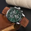 2022 رجال يشاهدون new Zeppelin Watch Top Top Gather Leather Business Casual Quartz Watch Mens Three Eyes Multifunction Chronograph A002