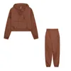 Pantalon de deux pièces pour femmes 2024 tenue d'automne et d'hiver européenne et américaine pull décontracté costume à manches longues pull à capuche baggy 2 pièces ensemble