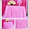 100x80 cm Bruiloft Tutu Tule Tafel Rok Servies Doek Baby Douche Home Decor Plint Verjaardag 240112