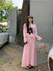 Work Dresses Pink Sweet Knitted Suits Women Florals Gentle Sweaters 2024 Loose Chic Autumn Maxi Skirts Office Lady Casual Sets