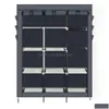 Bedroom Furniture Heavy Duty Portable Closet Storage Organizer Wardrobe Clothes Rack Shees Gray275M Drop Delivery Home Garden Dhdah