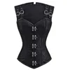 Kadın şekillendiricileri gotik punk korse vintage düğmeleri kolsuz shapewear kadın bel antrenörü vücut şekillendirici lingerie korseler kadın kıyafetler