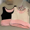 Camisoles Tanks Women Fleece Underwear Thermals Top Stick Tank Velvet Winter T-shirt varm kvinnlig undertröja underkläder ärmlös