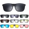 Óculos de sol atividades e condução clipe polarizado em anti-reflexo quadrado masculino motorista óculos de sol ao ar livre