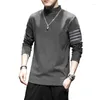 Men's T Shirts 2024 Brand Mens Graphic Autumn Long Sleeve Clothes Plus Size Homme High Quality Korean Style Fashion Black Striped Tops