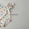 One-Pieces 2023 Summer Baby Swimming One Piece Heart Print Girls' Swimsuits Toddler Swimwear H240508