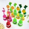 Fruits Shaped Tea Infuser Reusable Silicone Handle Stainless Steel Strainer Drip Tray Included Teas Filter SN2129