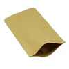 Borse contenitore 100 Pz/lotto 9 14 cm Marrone Spesso Foglio di Alluminio Carta Kraft Stand Up Bag Pouch Con Cerniera Cibo Tè Dado Mylar Sacchetti