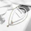 Ожерелья с подвесками Sindlan, 2 шт., винтажное ожерелье-цепочка золотого цвета для женщин, бохо, простой жемчужный геометрический набор, женский модный ювелирный воротник, воротник
