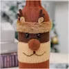 3PCS Christmas Snowman Santa Elk Knitted Wine Butelka Butelka Wakacyjna impreza świąteczna akcesoria noworoczne upuszczenie dostawy dhodq