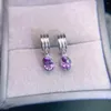 Ohrstecker LANZYO 925 Silber Sterling Amethyst Mode Geschenk Schmuck Feine Party Trendy Frauen Großhandel E050725554agz