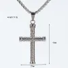 Vintage Christian Beliek 14K Yellow Gold Cross Pendant Necklace Punk Hip Hop Biker Mens Women Necklace Amulet Jewelry Gift