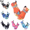 Enfants enfants hiver chaud montagne Snowboard écran tactile gants de Ski imperméable à l'eau mitaines à doigt complet pour les Sports de plein air 240112