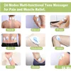 Équipement mince portable Tens Unit 24 modes 20 intensités de stimulation électrique Masr Muscle Ems Thérapie Soulagement de la douleur réglable léger Dhrsu