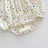 Rompers Nuovo Summer Body Body Infant Sweet Flow Color Dots Toddler One Piece H240429