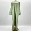 Ethnic Clothing Linen Open Abaya With Pockets Drop Thick Kimono Islamic Wholesale Cardigan Muslim Women Dress