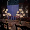 パーティーデコレーション10pcsgoldキャンドルテーブルセンターピース7アームクリスタルカンデラブラホームウェディング装飾クリスマス装飾