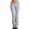 Calças femininas calças para mulheres cor pura moda casual grande dobrável capris calça esportes fundo elástico