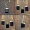 Pendant Necklaces Arrival Black Obsidians Gold Color Link Chains Jewelry Rec Necklace In 16-32 Inch Nm5860 Drop Delivery Dh43G