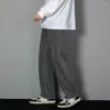 Dżinsy męskie retro spodnie męskie spodnie streetwear szeroką nogę z głębokim kroczem oddychającym tkaniną luźne dopasowanie długo dla wygody