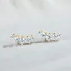 IOGOU D Color Jewelry Gelbvergoldete Ohr-Crawler-Ohrringe für Damen, 925er Silber, gebogenes Ohrstecker-Zubehör 240112