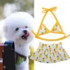 Dog Apparel 1 Set Pretty Pet Swimsuit Breathable Bikini Clear Printing Dress Up Ins Summer Beach