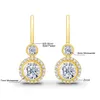 7mm 24ct Per Pair Drop earrings For Women Yellow Gold Wedding Jewelry With Certificate Trending Luxury Girl Gift 240112