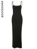 Robes décontractées BOOFEENAA Slit Maxi Robe longue pour femmes Été 2024 en Sexy Black Party Night Club Tenues C83-CZ22