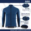 Kemaloce Spring Winter Cycling Jacket Men Fleece Long Sleeve Bike Black White Blue Grey Thermal Fabric Mtb Bicycle Jersey 240112