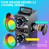 Speakers TOPROAD Portable 40W Big Bluetooth Speakers with LED Lights Wireless Boombox Subwoofer Column Support Remote Control FM Radio