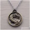 Pendentif Colliers Bas Prix Mode Dragon Bijoux Mortal Kombat Jeu Logo Collier Bronze Sier Alliage Porte-clés Pour Femmes Drop Livrer Dhajh