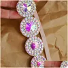 مقاطع الشعر barrettes stonefans ab color round joundband crystal for women gride bride bride accessories decoration y2k drop de ota1k