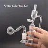 1 PCS 14mm Feminino Vidro Bong Oil Rigs Hookah Percolator Dabber Straw Bongs Fumar Tubos de Água Dab Recycler Ashcatcher com 30mm Masculino Bent Glass Oil Burner Pipe