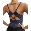 Canottiere Canottiere Intimo donna sexy in pizzo Canotta estiva traspirante senza maniche Bralette tinta unita Reggiseno elastico di alta qualità