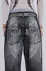 الجينز النسائي الجديد Retro Go Go Women's Greaded Segressed Jeans Wi Wi Brostroing Wing Print و Geistered Geistered High Pherced