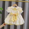 Girl Dresses Summer Princess Dress Lolita Style Kids Puff Sleeve Lace Bow Ball Gown Cute Baby Clothes